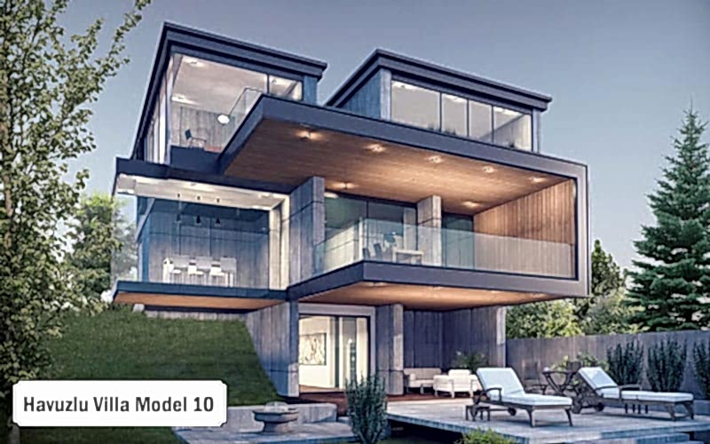 Havuzlu villa projeleri ve modelleri 10