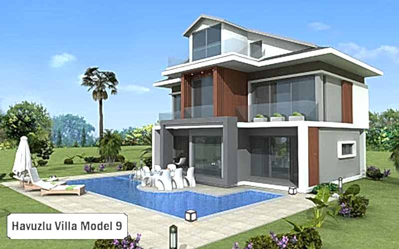 Havuzlu villa projeleri ve modelleri 9